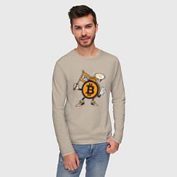 Лонгслив хлопковый мужской Биткоин BTC, цвет: миндальный — фото 2