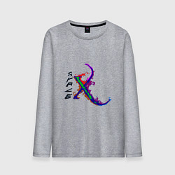 Лонгслив хлопковый мужской SPACEX Красочный Неон!, цвет: меланж