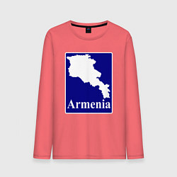 Лонгслив хлопковый мужской Армения Armenia, цвет: коралловый