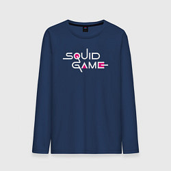 Лонгслив хлопковый мужской Squid Game: Logo, цвет: тёмно-синий