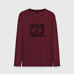 Лонгслив хлопковый мужской Trucker Forever, цвет: меланж-бордовый