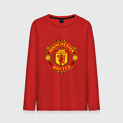 Лонгслив хлопковый мужской Манчестер Юнайтед логотип, цвет: красный