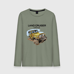 Лонгслив хлопковый мужской Toyota Land Cruiser FJ 40 4X4, цвет: авокадо