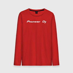 Лонгслив хлопковый мужской Pioneer DJ - Logo White, цвет: красный