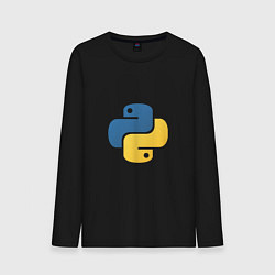 Лонгслив хлопковый мужской Python язык, цвет: черный