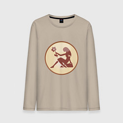 Лонгслив хлопковый мужской Дева бежевая зз, цвет: миндальный