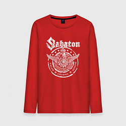 Лонгслив хлопковый мужской Белый логотип Sabaton, цвет: красный