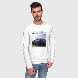 Лонгслив хлопковый мужской Lamborghini Urus Sport, цвет: белый — фото 2