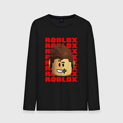 Лонгслив хлопковый мужской ROBLOX RED LOGO LEGO FACE, цвет: черный