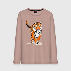 Лонгслив хлопковый мужской Властный хозяин джунглей, цвет: пыльно-розовый