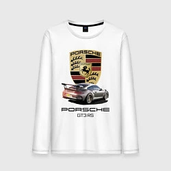 Лонгслив хлопковый мужской Porsche GT 3 RS Motorsport, цвет: белый