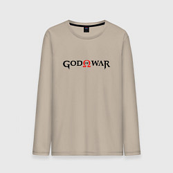 Лонгслив хлопковый мужской GOD OF WAR LOGO BLACK RED, цвет: миндальный