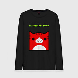 Лонгслив хлопковый мужской Geometry Dash: Cat Skin, цвет: черный