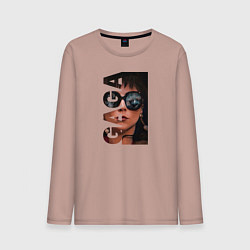 Лонгслив хлопковый мужской ГАГА, цвет: пыльно-розовый