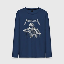 Лонгслив хлопковый мужской Metallica - thrash metal!, цвет: тёмно-синий
