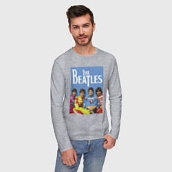 Лонгслив хлопковый мужской The Beatles - world legend!, цвет: меланж — фото 2