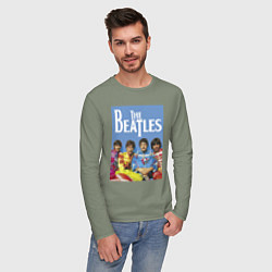 Лонгслив хлопковый мужской The Beatles - world legend!, цвет: авокадо — фото 2