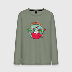 Лонгслив хлопковый мужской X-mas Futurama, цвет: авокадо