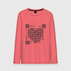 Лонгслив хлопковый мужской QR Love, цвет: коралловый