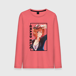 Лонгслив хлопковый мужской Чиса Котегава Необъятный океан, цвет: коралловый