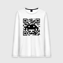 Лонгслив хлопковый мужской QR-Monster, цвет: белый