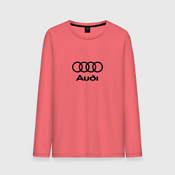 Лонгслив хлопковый мужской Audi, цвет: коралловый