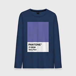 Лонгслив хлопковый мужской Цвет Pantone 2022 года - Very Peri, цвет: тёмно-синий