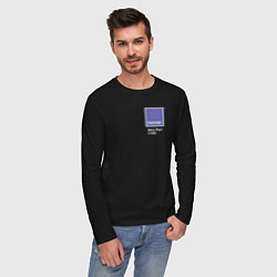 Лонгслив хлопковый мужской PANTONE 17-3938 Very Peri, цвет: черный — фото 2