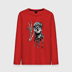 Лонгслив хлопковый мужской Skeleton dude, цвет: красный