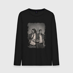 Лонгслив хлопковый мужской Настоящее диско, цвет: черный