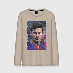 Лонгслив хлопковый мужской Lionel Messi - striker, Barcelona, цвет: миндальный