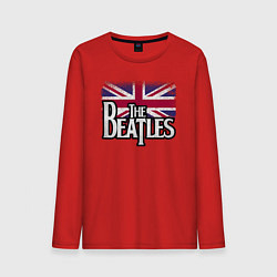 Лонгслив хлопковый мужской The Beatles Great Britain Битлз, цвет: красный