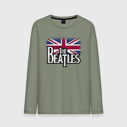 Лонгслив хлопковый мужской The Beatles Great Britain Битлз, цвет: авокадо