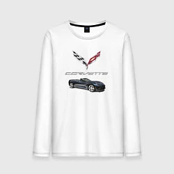Лонгслив хлопковый мужской Chevrolet Corvette, цвет: белый