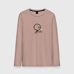 Лонгслив хлопковый мужской Человечек для двоих, цвет: пыльно-розовый
