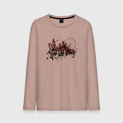 Мужской лонгслив London Dark red design