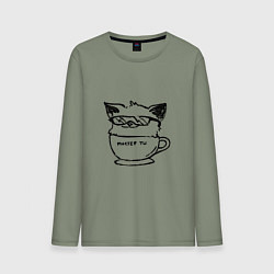 Лонгслив хлопковый мужской Курсэд Кэтс двадцать семь, цвет: авокадо