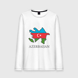 Лонгслив хлопковый мужской Map Azerbaijan, цвет: белый