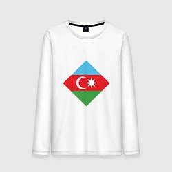 Лонгслив хлопковый мужской Flag Azerbaijan, цвет: белый