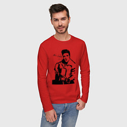 Лонгслив хлопковый мужской Elvis, цвет: красный — фото 2