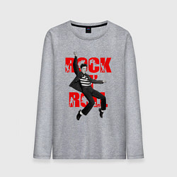 Лонгслив хлопковый мужской Rokc n roll king, цвет: меланж