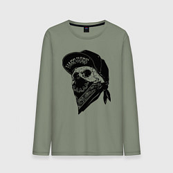 Лонгслив хлопковый мужской Hardcore alive!, цвет: авокадо