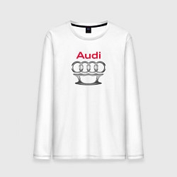 Лонгслив хлопковый мужской Audi костет, цвет: белый