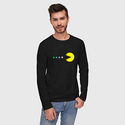 Лонгслив хлопковый мужской Pac - man Для пары, цвет: черный — фото 2
