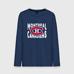 Лонгслив хлопковый мужской Монреаль Канадиенс, Montreal Canadiens, цвет: тёмно-синий