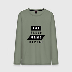 Мужской лонгслив Eat, sleep, game, repeat Есть, спать, играть, повт