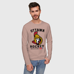 Лонгслив хлопковый мужской OTTAWA SENATORS ОТТАВА СЕНАТОРЗ, цвет: пыльно-розовый — фото 2