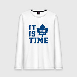 Лонгслив хлопковый мужской It is Toronto Maple Leafs Time, Торонто Мейпл Лифс, цвет: белый