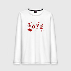 Лонгслив хлопковый мужской Рубиновая Надпись Любовь Love, цвет: белый