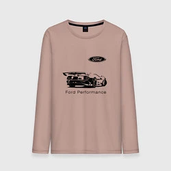 Лонгслив хлопковый мужской Ford Performance Racing team, цвет: пыльно-розовый